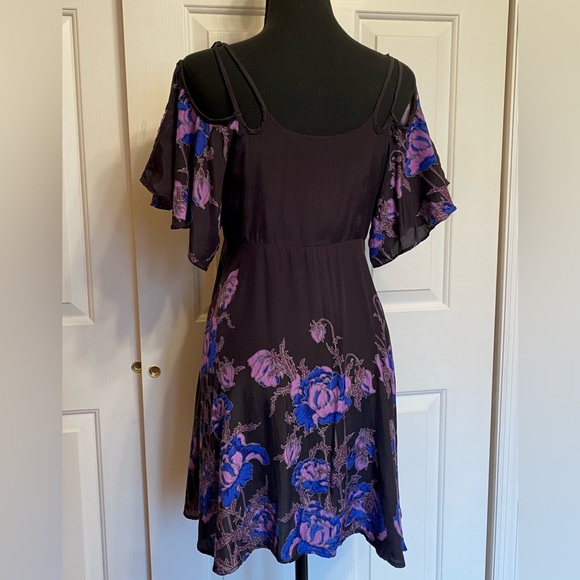 FP Black & Purple Floral Cold Shoulder Witchy Sundress - Picture 7 of 11